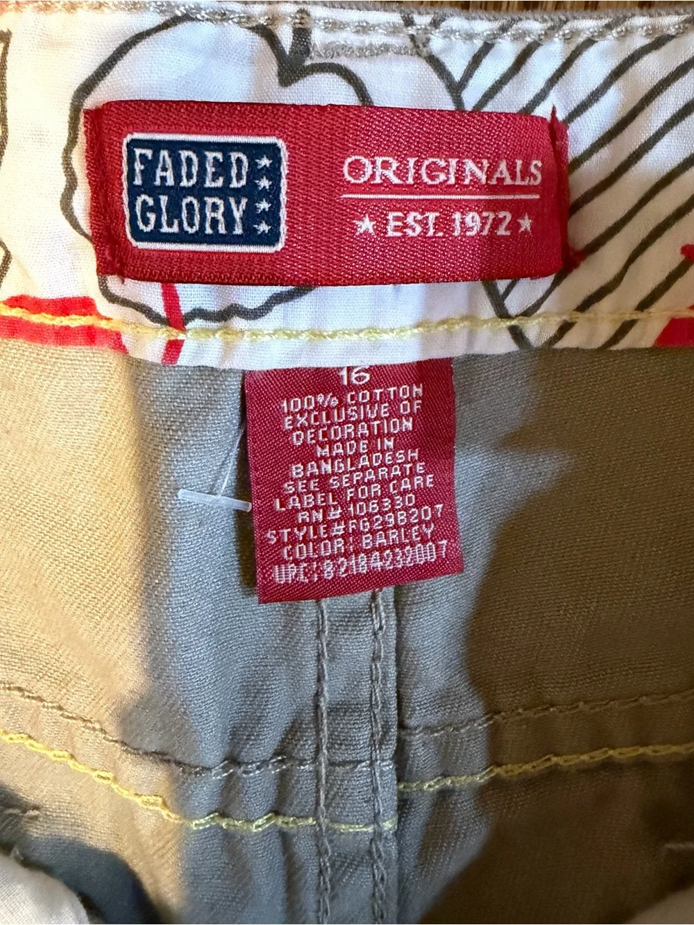 Faded Glory Teal, Cream & Tan Women's Casual Shorts Trio with Floral Tie Belts